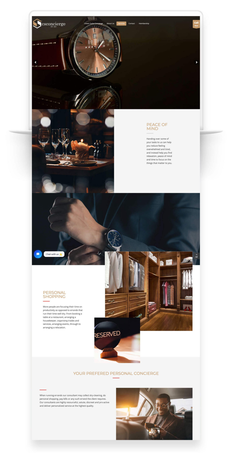 Web Development for concierge services Citizen Suite Concierge