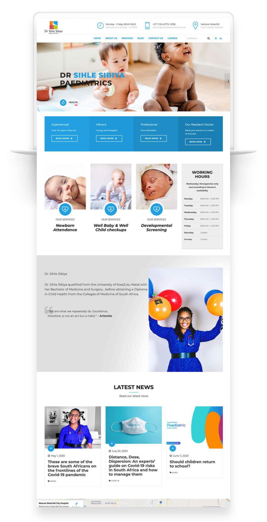Web design for Pediatricians Dr Sihle Sibiya Paediatrics