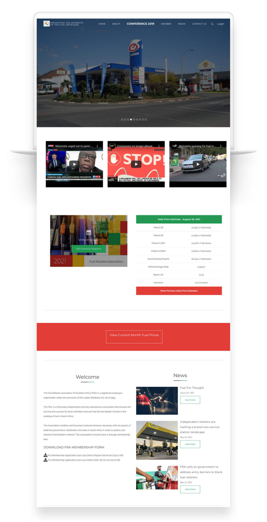 Web Design & Development for Oil Companies Fuel Retailers Association