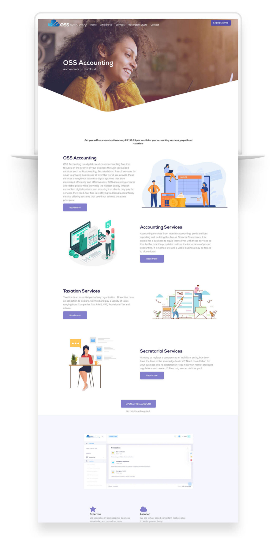 Web development for Cloud Accounting OSS Accounting