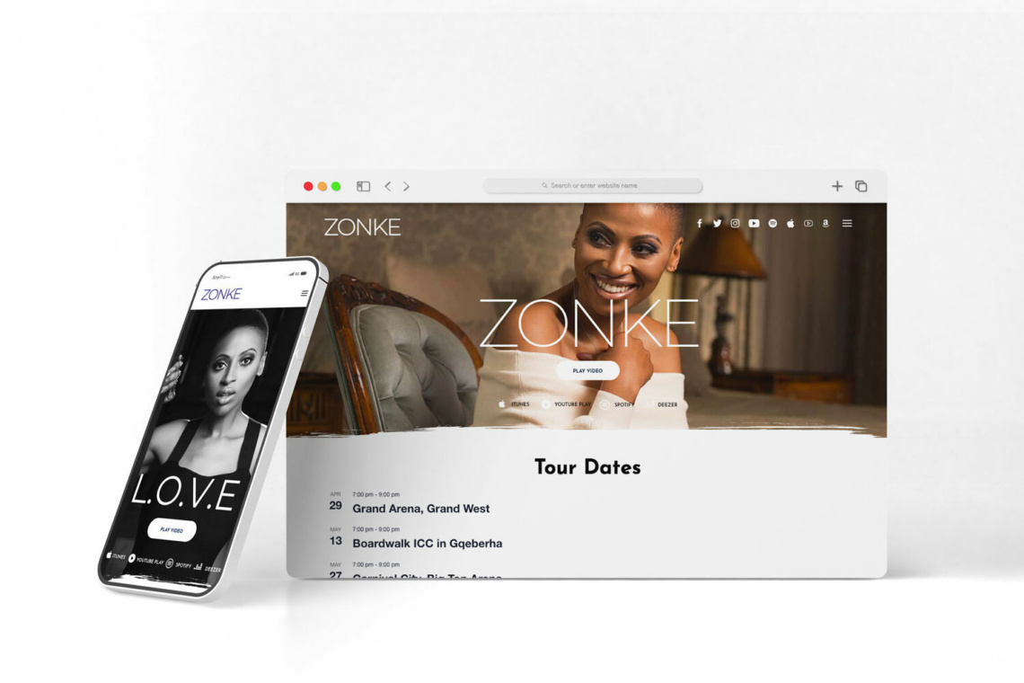 eCommerce solutions for award winning artists Zonke Dikana