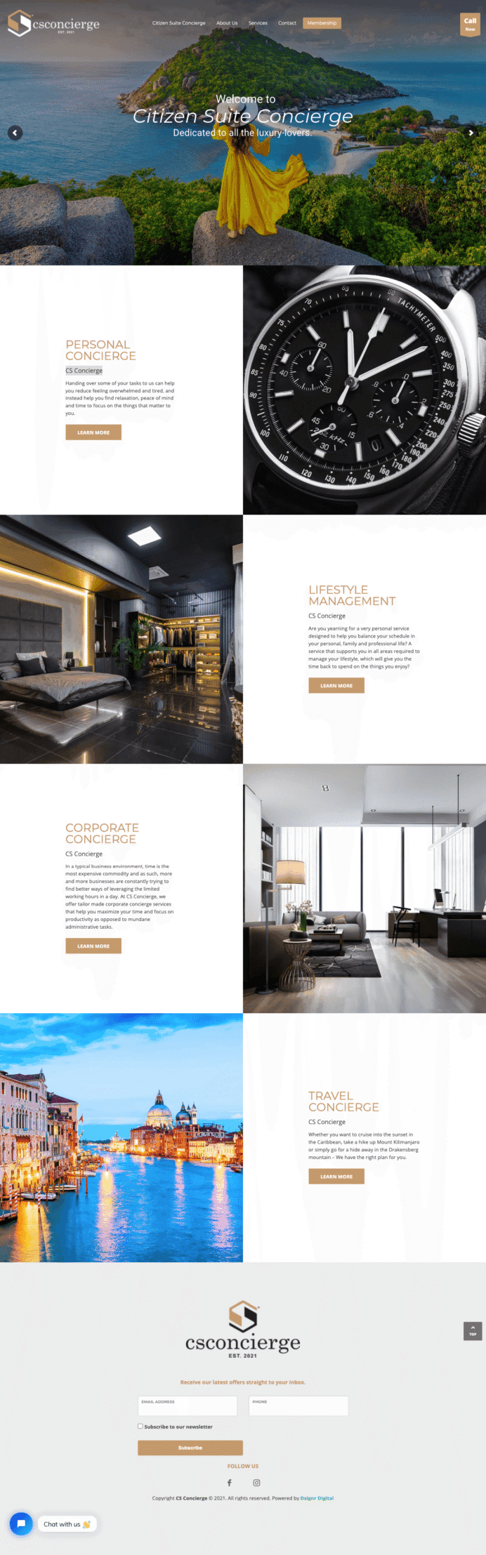 Dsignr Digital | Web Development for concierge services Citizen Suite Concierge