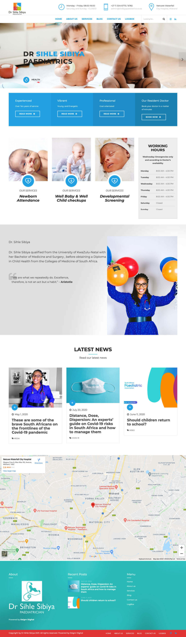 Dsignr Digital | Web design for Pediatricians Dr Sihle Sibiya Paediatrics