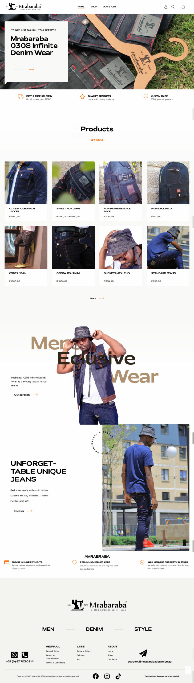 Dsignr Digital | eCommerce solutions for local South African brands Mrabaraba Denim