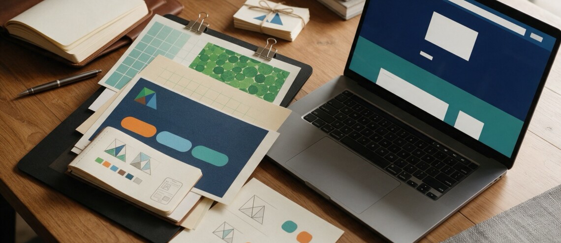 Designer running brand identity and website templates in the same South African SME project so homepage and quote PDF match - Dsignr Digital