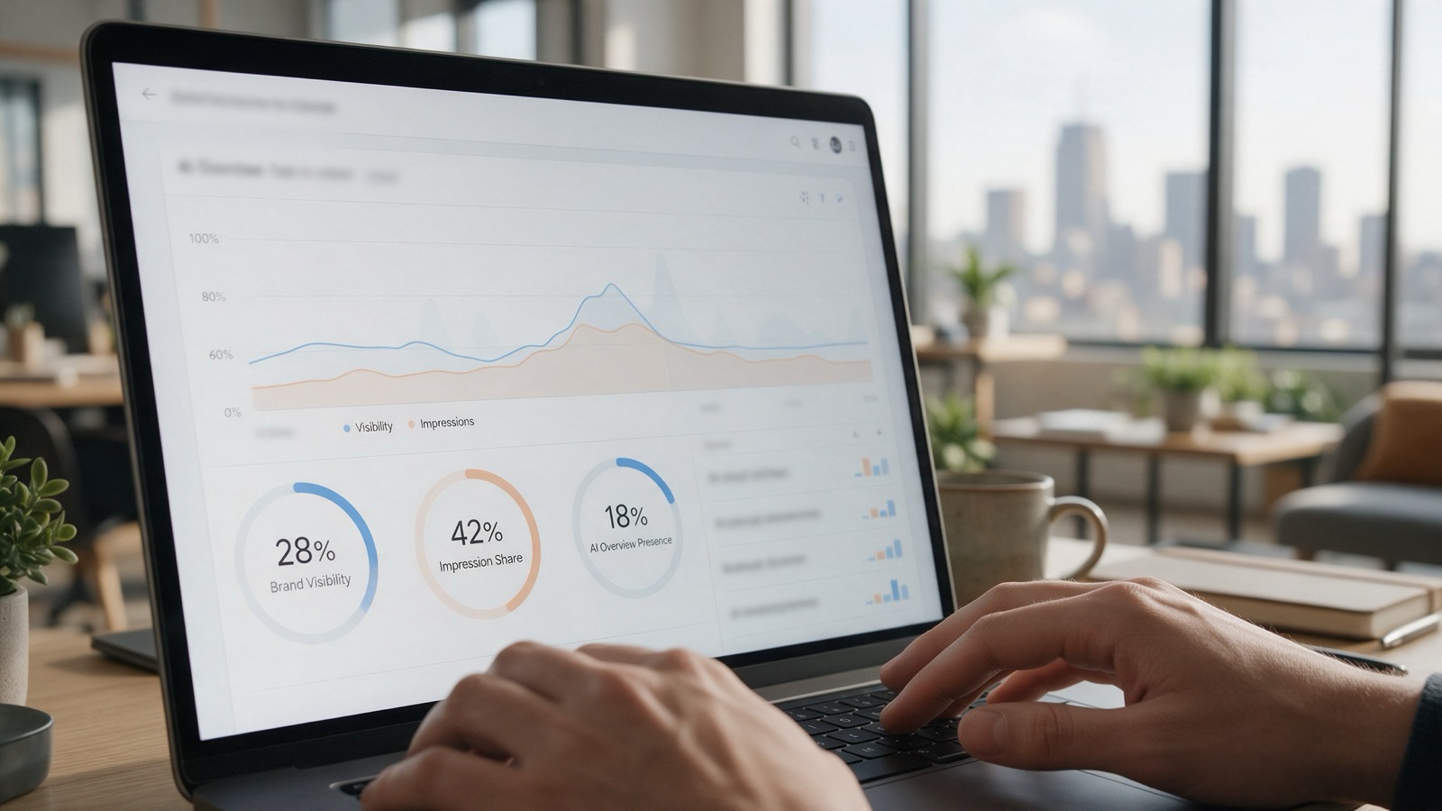 Marketer opening Google Search Console Generative AI performance report to check whether AI Overviews show their website - Dsignr Digital